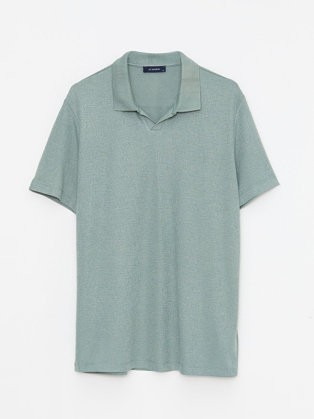 Yeşil Polo Yaka Kısa Kollu Erkek Tişört-5