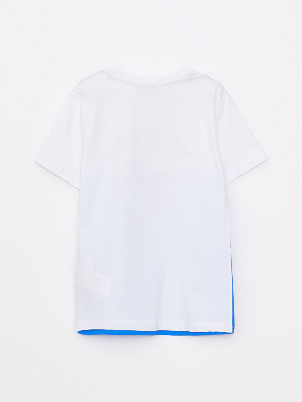 Beyaz Bisiklet Yaka Nostaljik Maymun Baskılı Kısa Kollu Pamuklu Erkek Çocuk Tişört-1