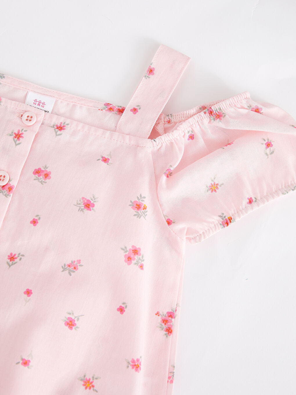 LCW baby Boat Neck Boat Collar Short Sleeve Printed Baby Girl Blouse -S2KV31Z1-LT4