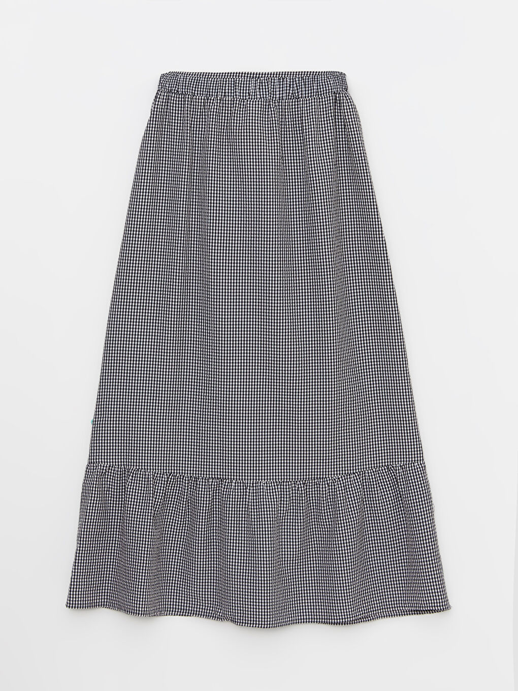 Siyah Beli Lastikli Ekose A Kesim Kadın Etek-6