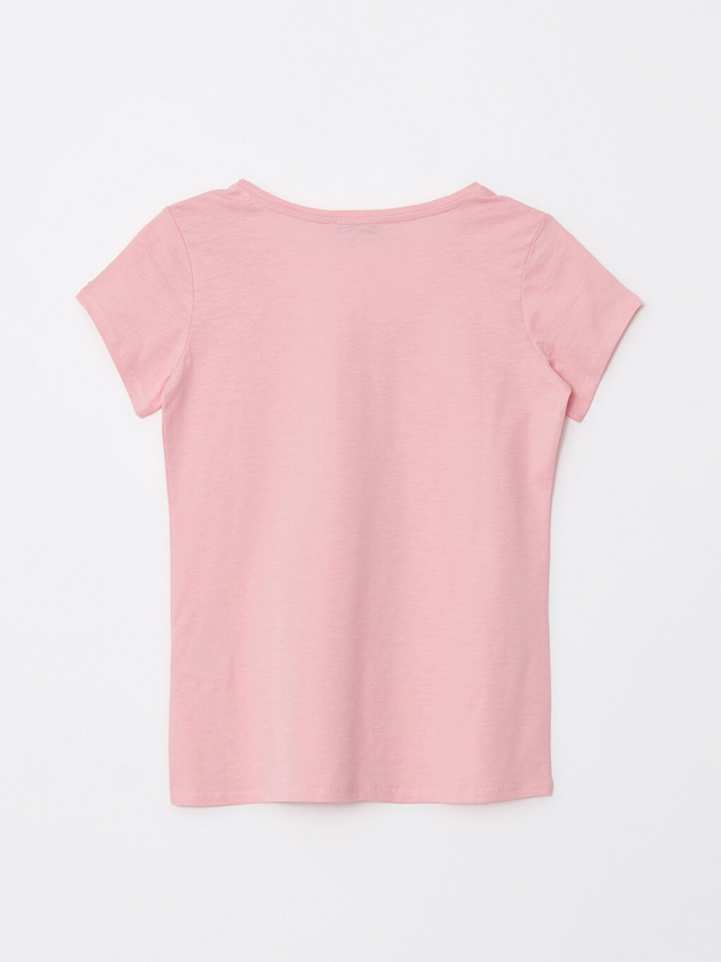 تيشيرت نسائي قطن بقصة مستقيمة وفتحة رقبة على شكل حرف V وكم قصير-6