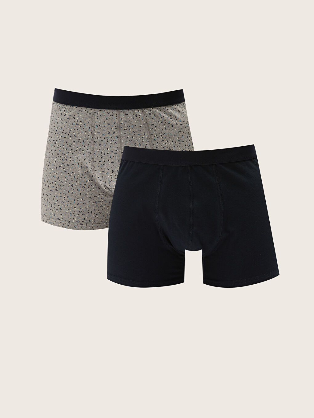 Gri Standart Kalıp Pamuklu Esnek Erkek Boxer 2'li