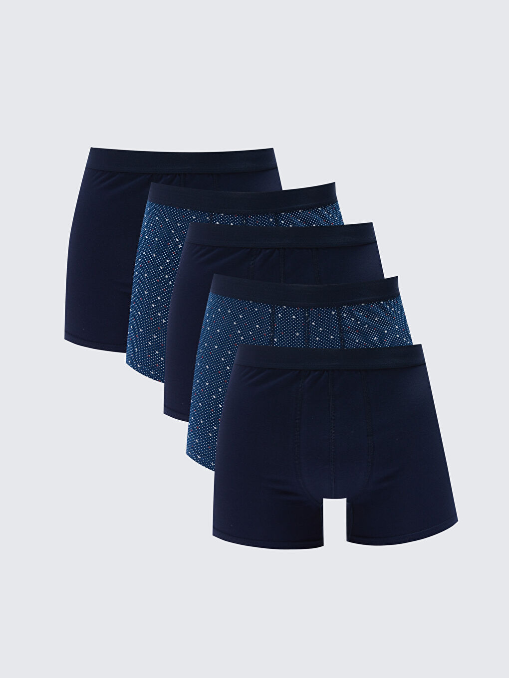 Lacivert Standart Kalıp Pamuklu Esnek Erkek Boxer 5'li