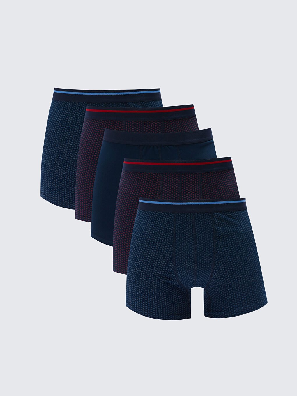LC WAIKIKI Mavi Standart Kalıp Pamuklu Esnek Erkek Boxer 5'li