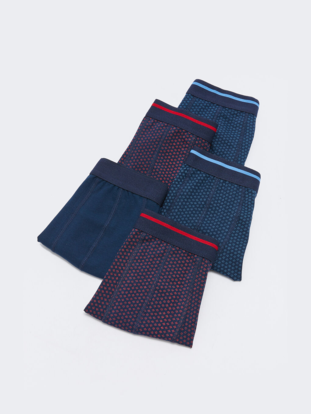 LC WAIKIKI Mavi Standart Kalıp Pamuklu Esnek Erkek Boxer 5'li - 1