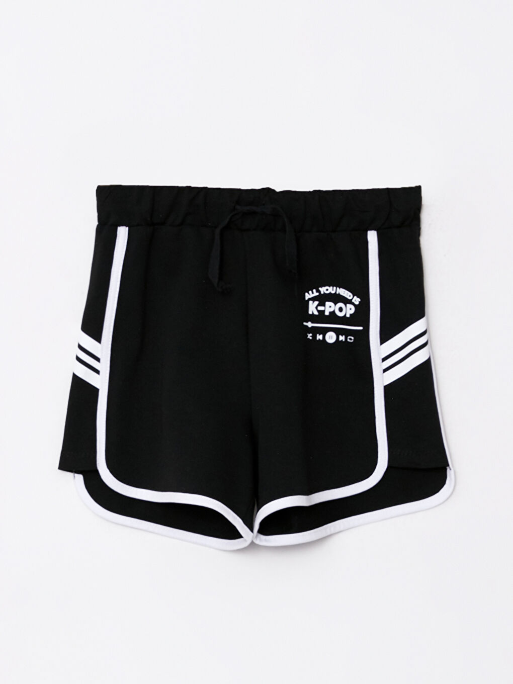 Elastic Waist K-Pop Printed Girl's Shorts