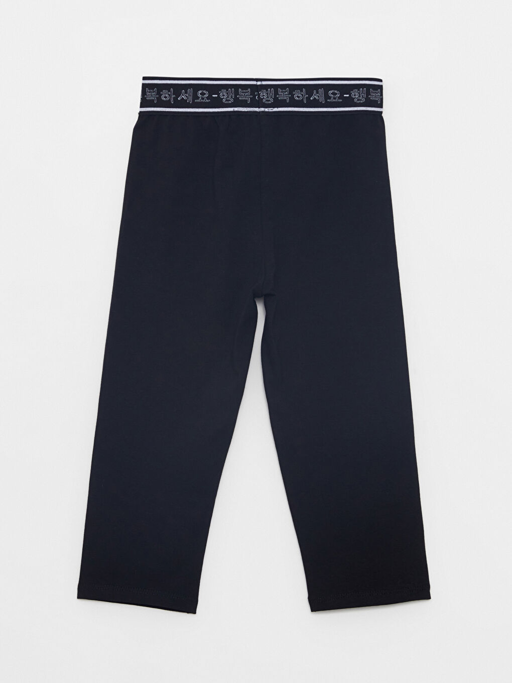 Siyah Beli Lastikli K-Pop Baskılı Pamuklu Kız Çocuk Tayt-2