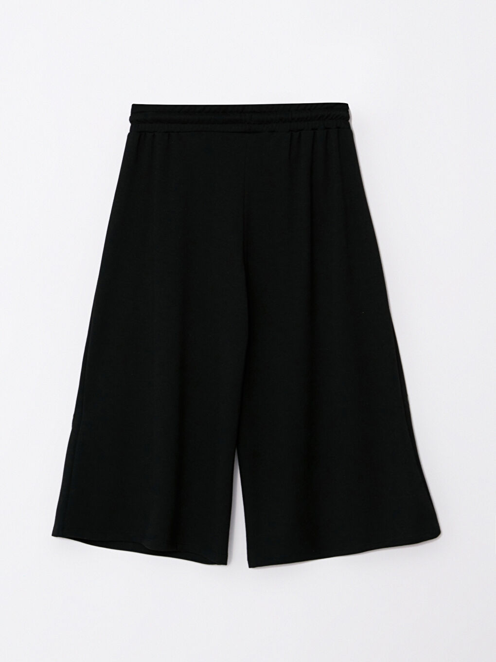 Siyah Beli Lastikli Düz Hamile Kapri-6