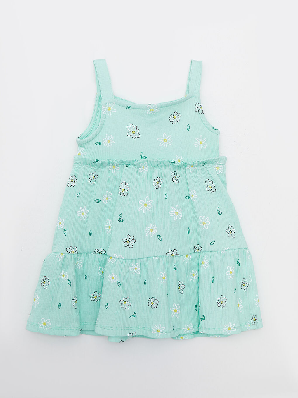 Rochie Pentru Fete Bebeluși Cu Guler Pătrat, Fără Mâneci și Imprimată-1