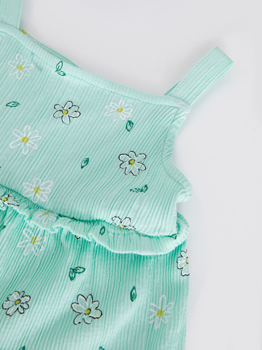 Rochie Pentru Fete Bebeluși Cu Guler Pătrat, Fără Mâneci și Imprimată-2