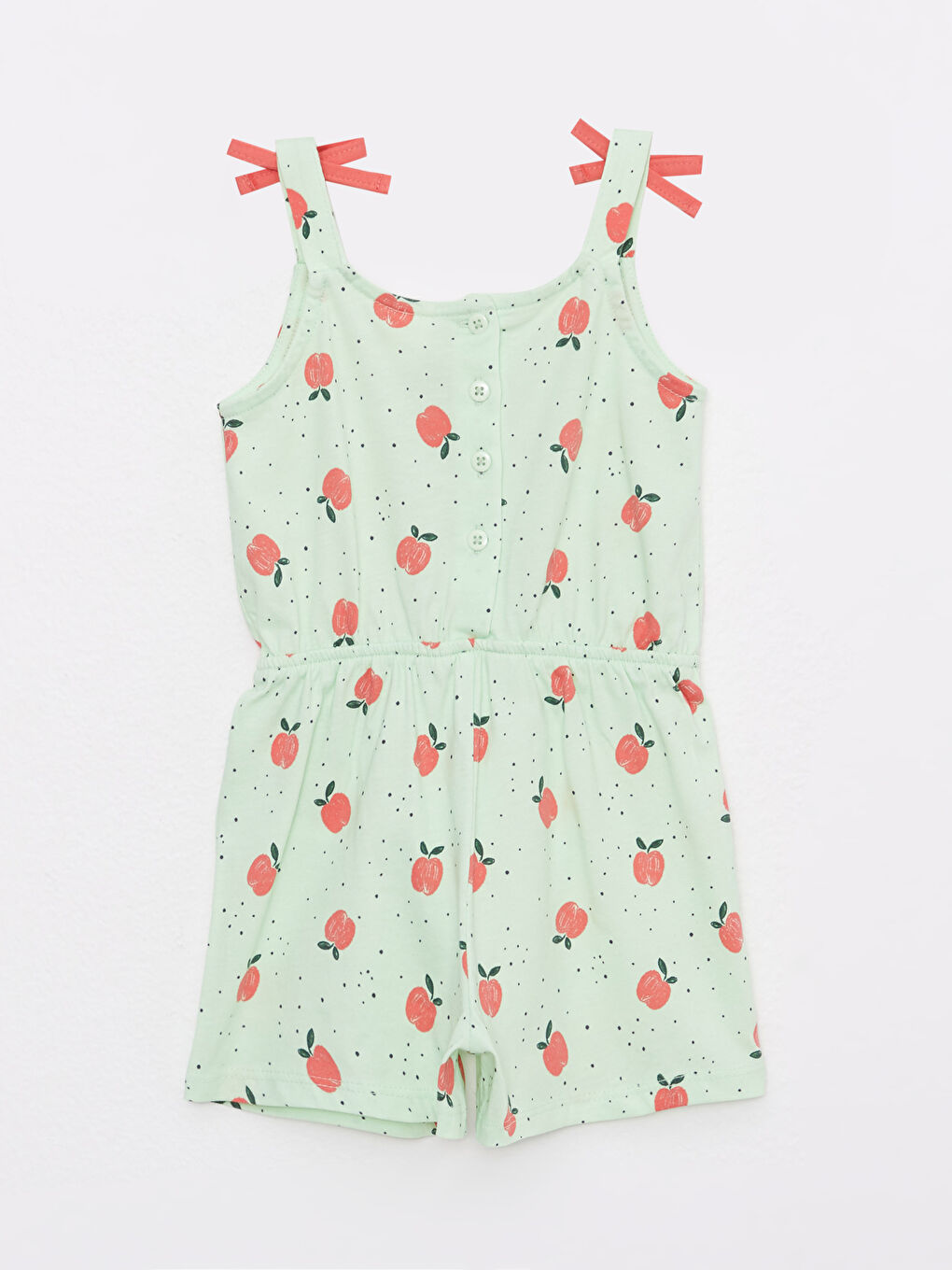 Square Collar Suspended Cotton Baby Girl Rompers-1