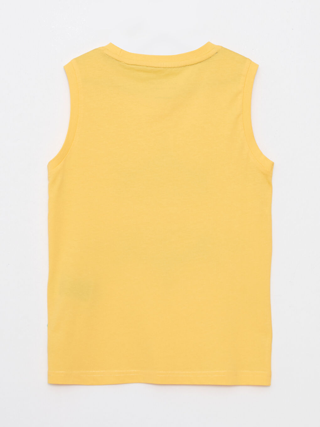 Sarı Bisiklet Yaka Baskılı Pamuklu Erkek Çocuk Atlet-1