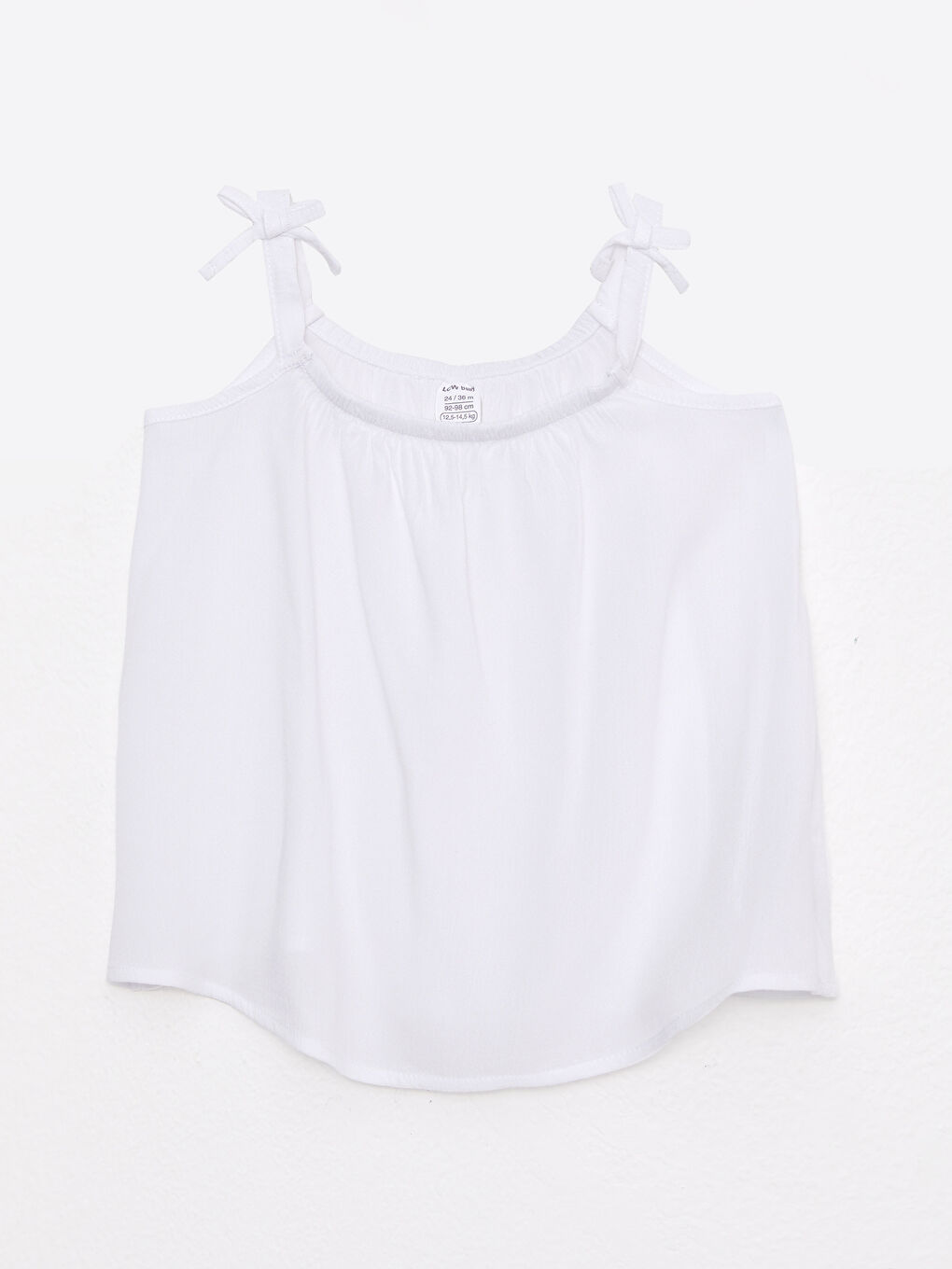 Beyaz Bisiklet Yaka Askılı Basic Kız Bebek Bluz