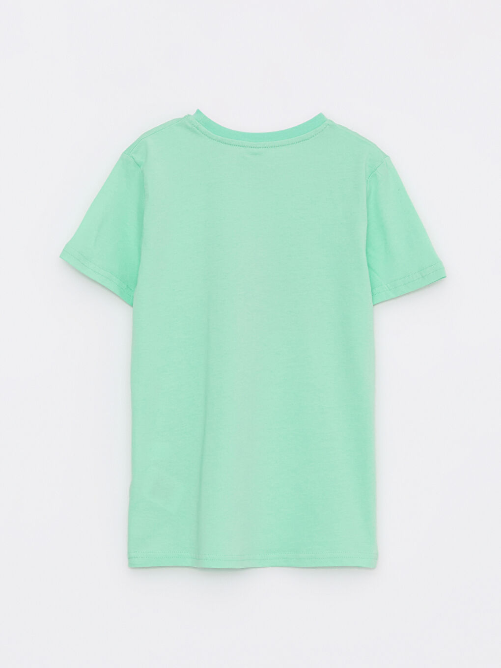 Yeşil Bisiklet Yaka Nostaljik Maymun Baskılı Kısa Kollu Erkek Çocuk Tişört-4