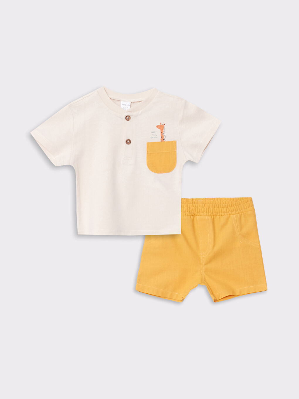 Ensemble T-Shirt et Short Bébé Garçon en Coton Imprimé à Manches Courtes et Col Rond Lot de 2