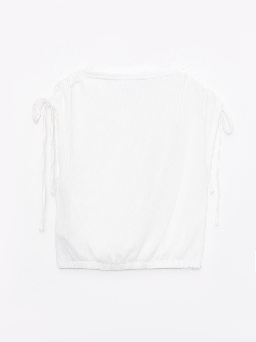 Ekru Bisiklet Yaka Düz Kısa Kollu Kadın Tişört-6