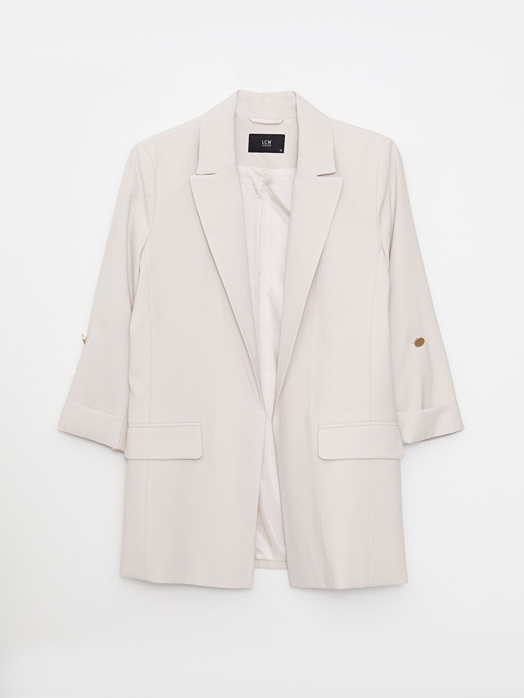 جاكيت بليزر كم طويل سادة للسيدات-5