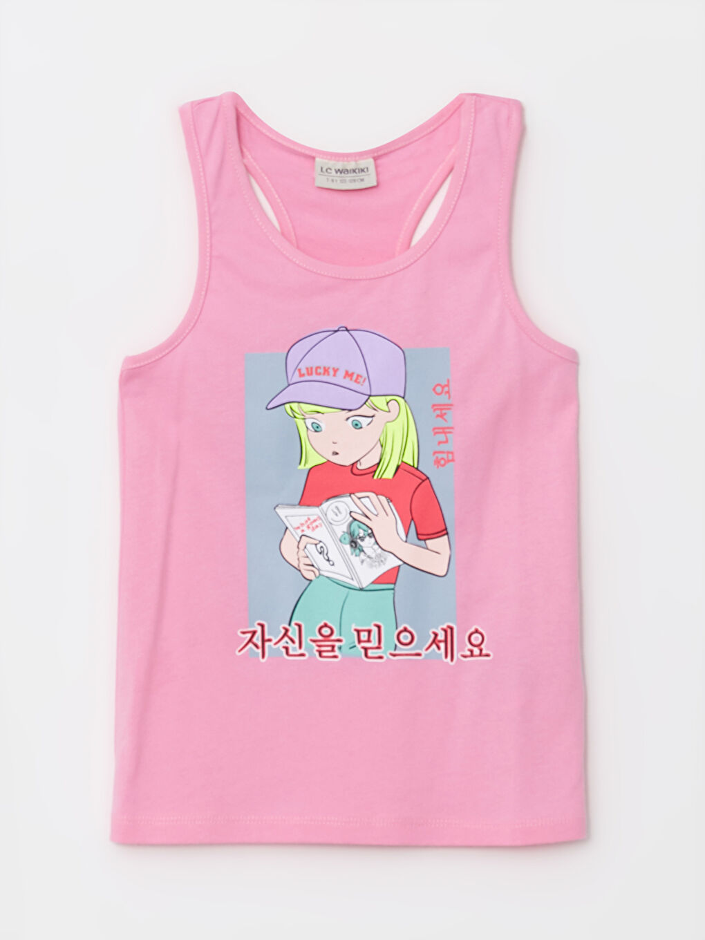 Crew Neck K-Pop Printed Cotton Girls' Singlet -S2L001Z4-FLY