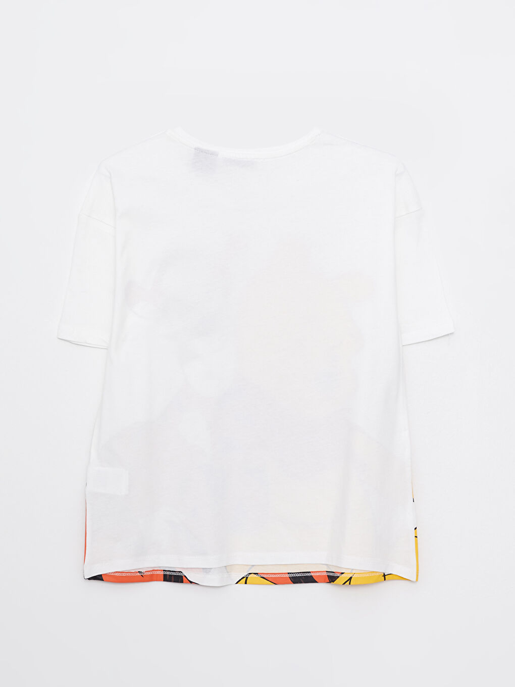 Ekru Bisiklet Yaka Winnie the Pooh Baskılı Kısa Kollu Pamuklu Kadın Tişört-1