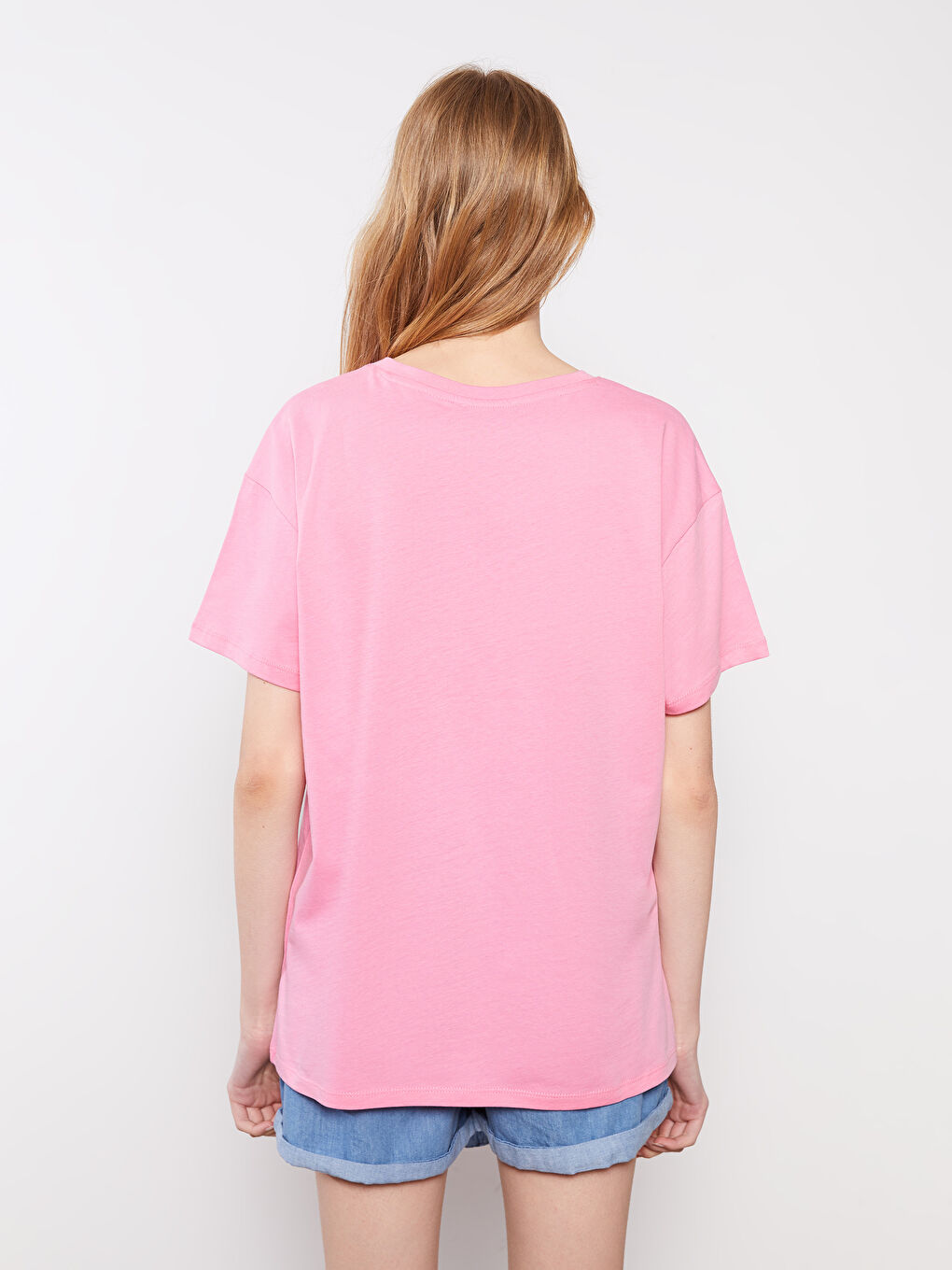LC Waikiki Crew Neck Barbie Printed Short Sleeve Cotton Women's T-Shirt -S2L016Z8-FNL