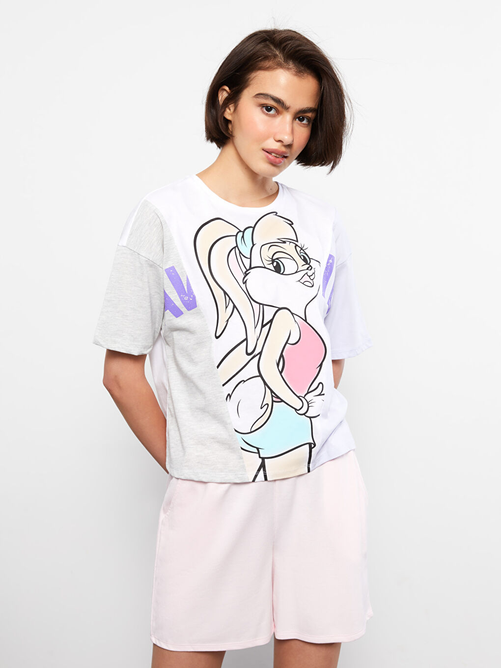 LCW Vision Majica sa okruglim izrezom, štampana Lola Bunny, kratki rukav, za žene -S2L017Z8-R9K