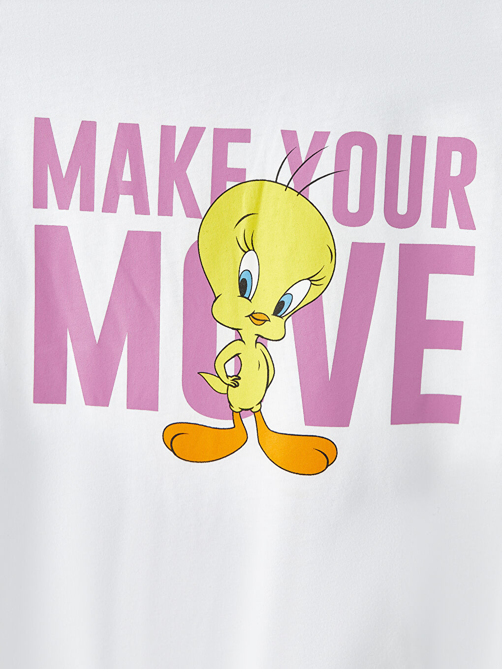LCW Vision Crew Neck Tweety Printed Short Sleeve Cotton Women's T-Shirt -S2L019Z8-R9K