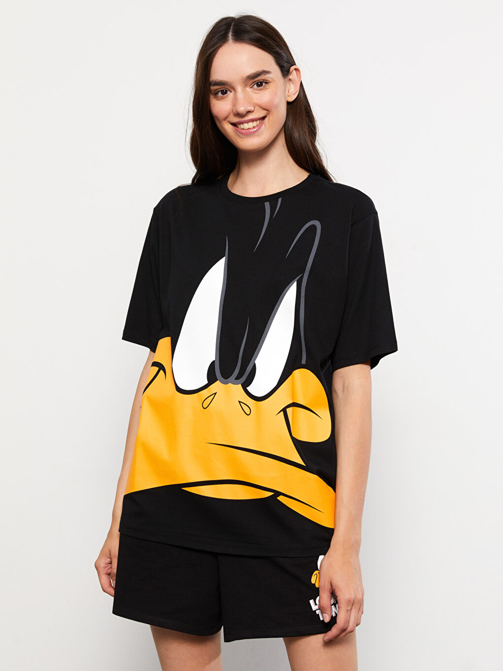 LCW Vision Crew Neck Daffy Duck Printed Women's T-Shirt -S2L021Z8-RQN