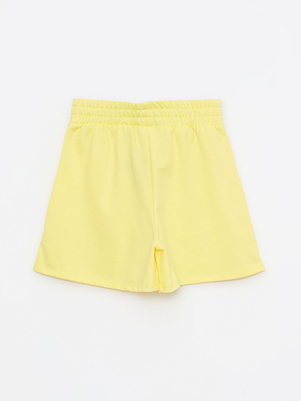 Sarı Beli Lastikli Taş Devri Baskılı Kadın Şort-6