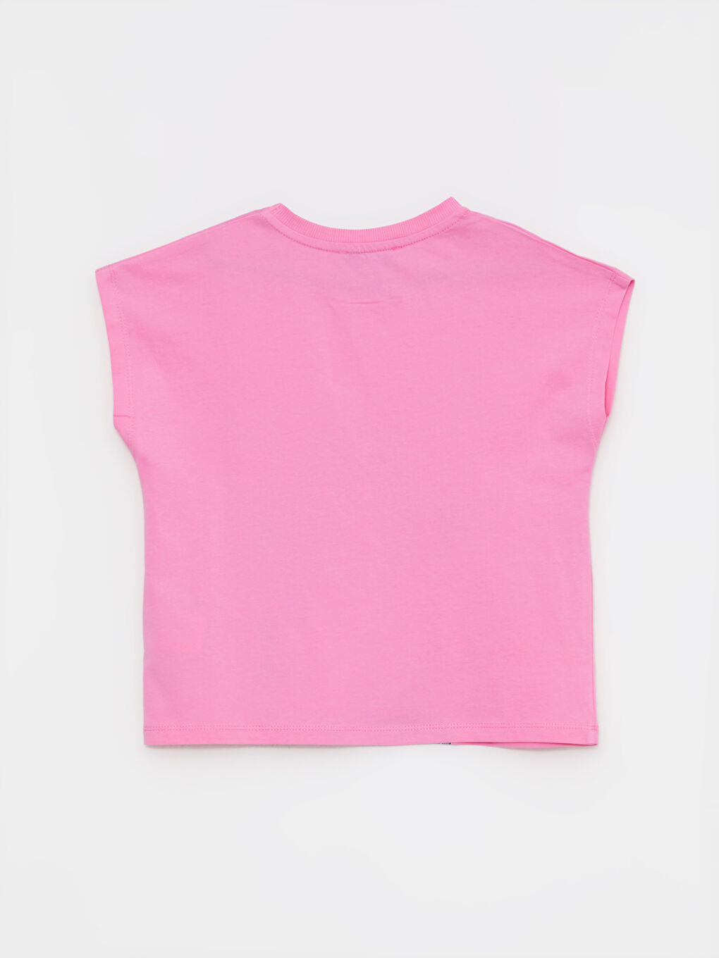 LCW Kids Crew Neck K-Pop Printed Short Sleeve Cotton Girls' T-Shirt -S2L031Z4-GGC