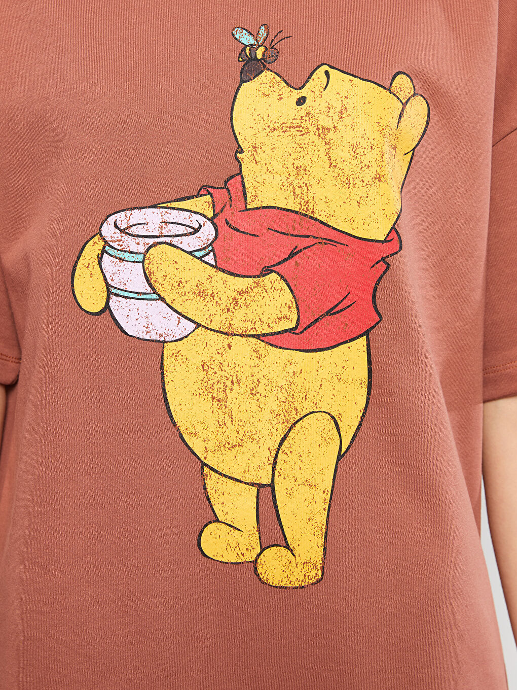 Crew Neck Winnie The Pooh Printed Short Sleeve Women's Dress -S2L037Z8-H9G