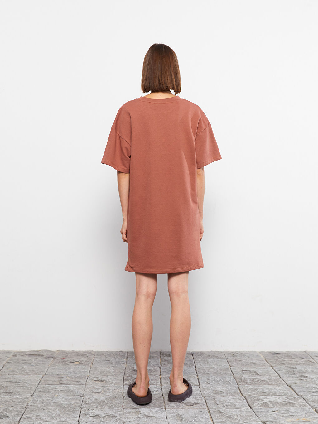Crew Neck Winnie The Pooh Printed Short Sleeve Women's Dress -S2L037Z8-H9G