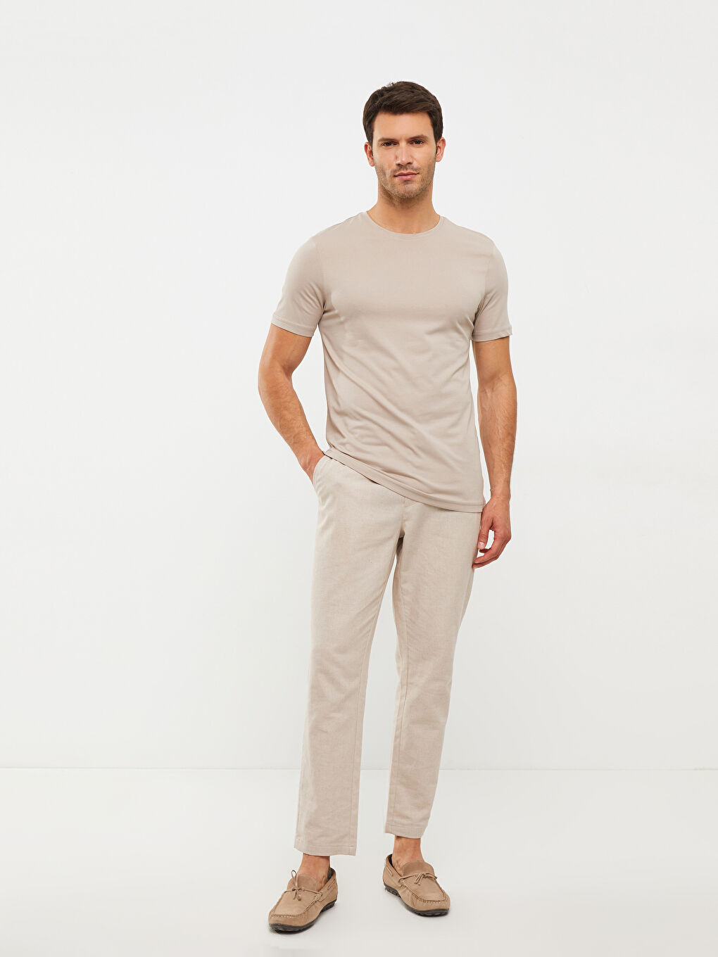 Tricou pentru Bărbați cu Mânecă Scurtă și Guler Rotund