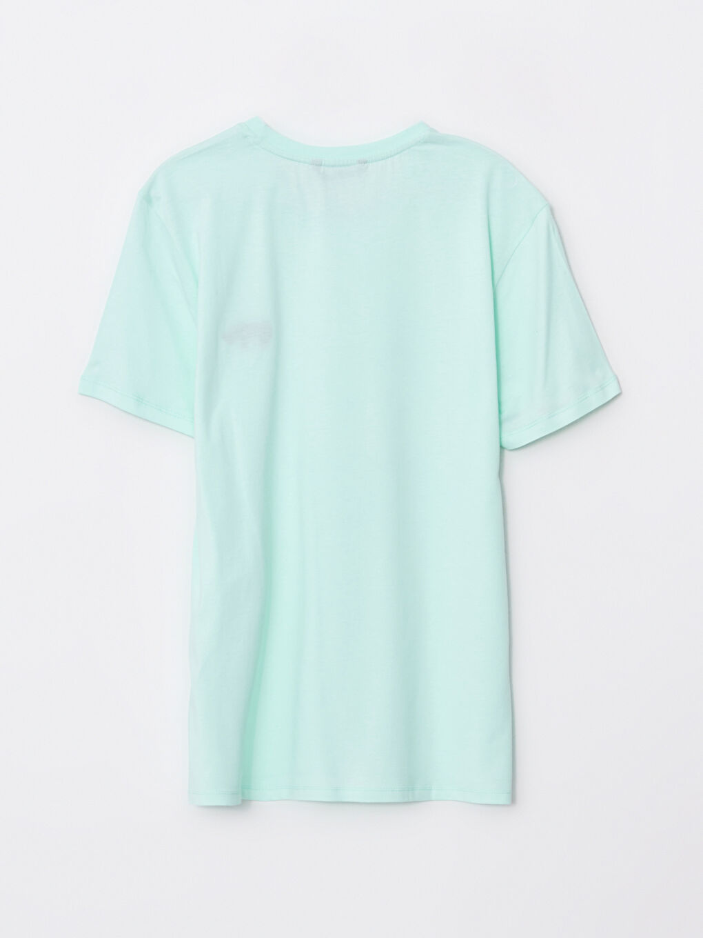 Turkuaz Bisiklet Yaka Kısa Kollu Nakışlı Penye Erkek Tişört-5