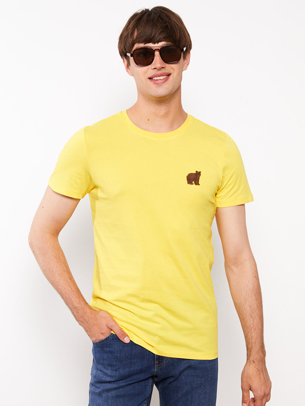 XSIDE T-shirt en Jersey Brodé à Manches Courtes et Col Rond pour Hommes -S2L056Z8-QWE