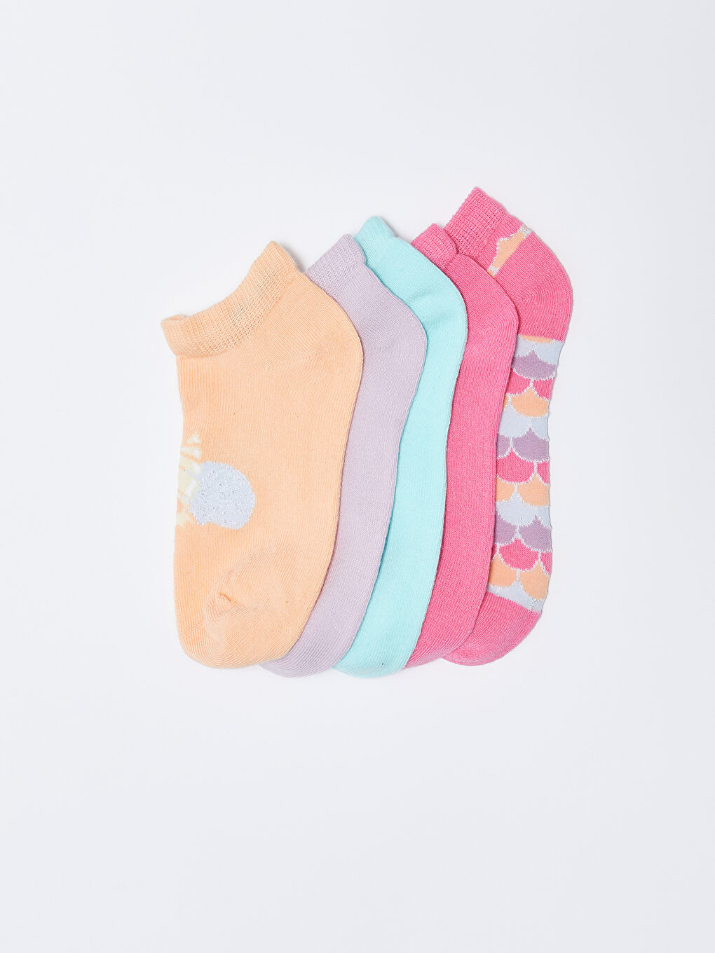 Patterned Girls' Trainer Socks 5 Pack