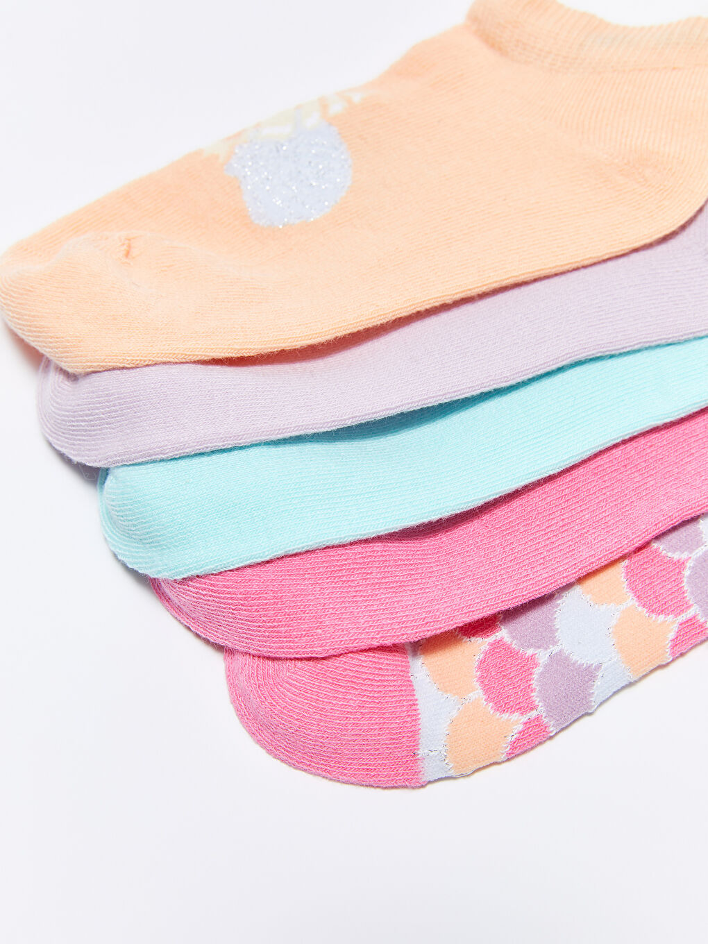 Patterned Girls' Trainer Socks 5 Pack-3