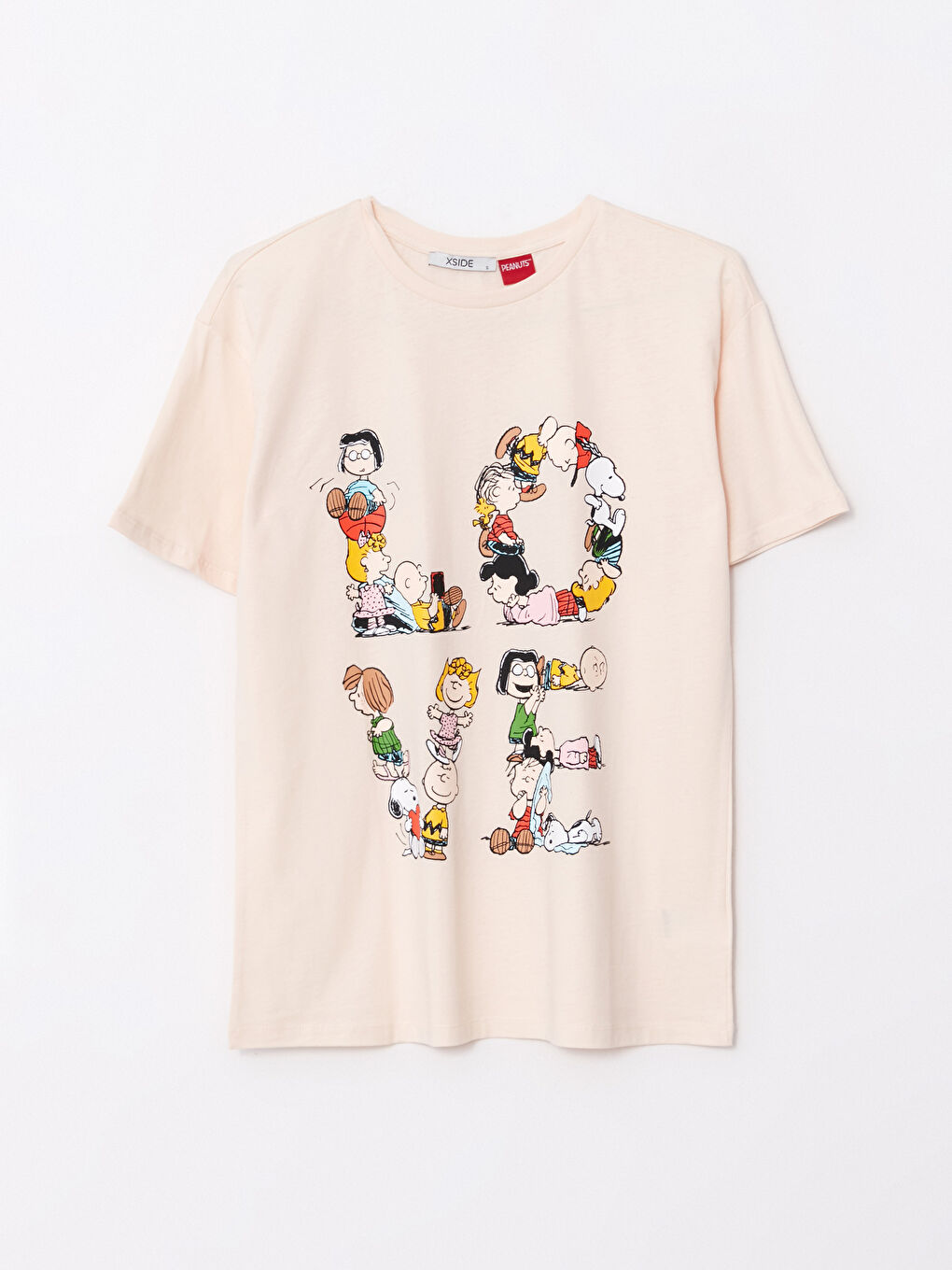 Crew Neck Peanuts Printed Short Sleeve Cotton Women's T-Shirt-6