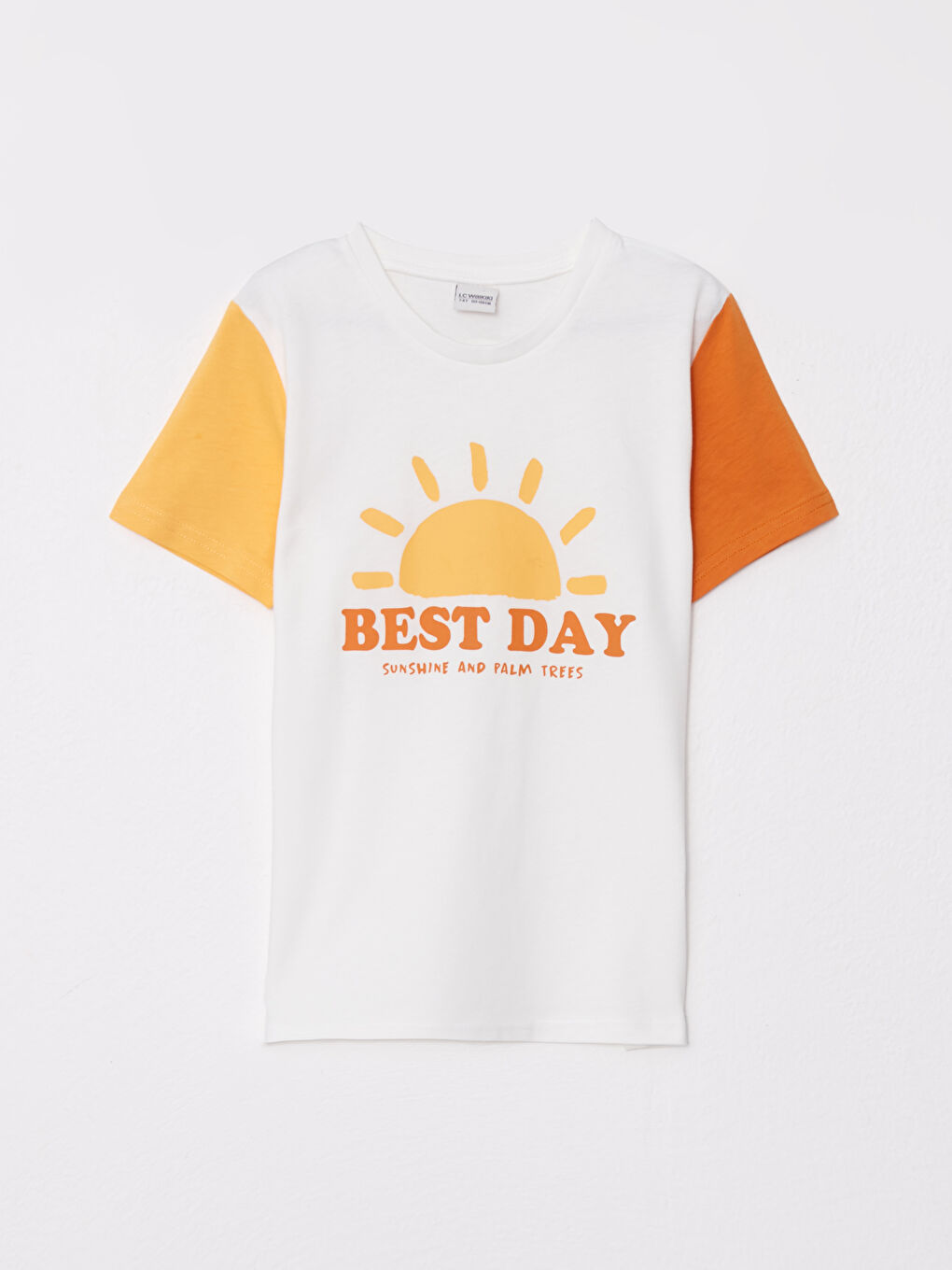 Crew Neck Printed Short Sleeve Cotton Boy T-shirt