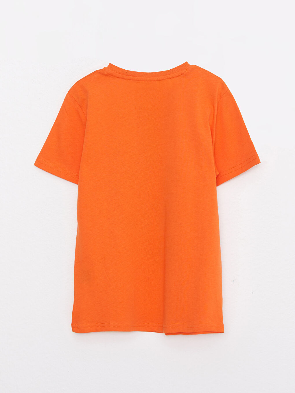 Turuncu Bisiklet Yaka Baskılı Kısa Kollu Pamuklu Erkek Çocuk Tişört-3