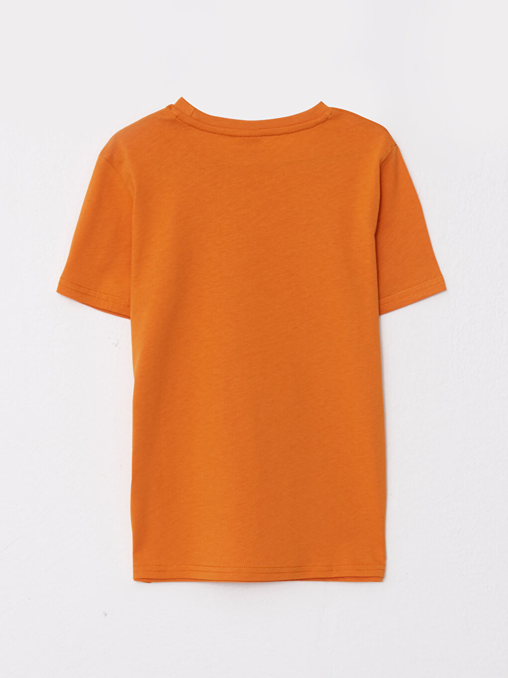 Turuncu Bisiklet Yaka Baskılı Kısa Kollu Pamuklu Erkek Çocuk Tişört-1