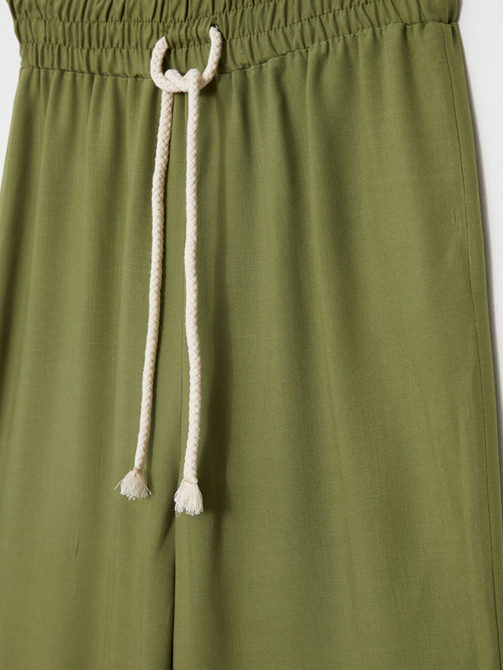 Pantalon Jogger Droit à Taille Élastique Ajustement Standard en Viscose pour Femmes-6