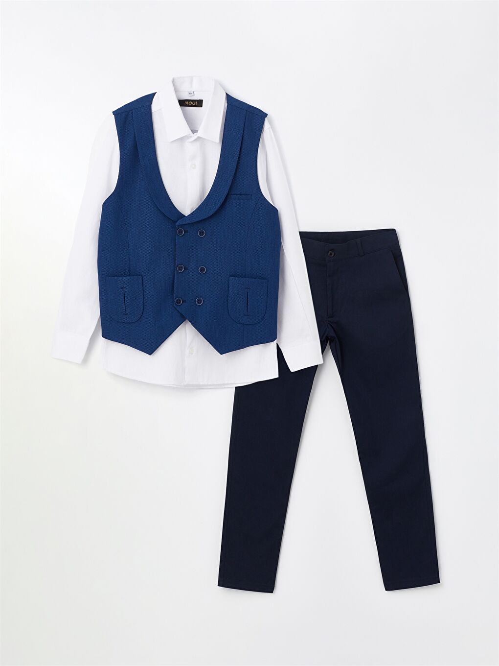 Lacivert Erkek Çocuk Yelekli Takım-1