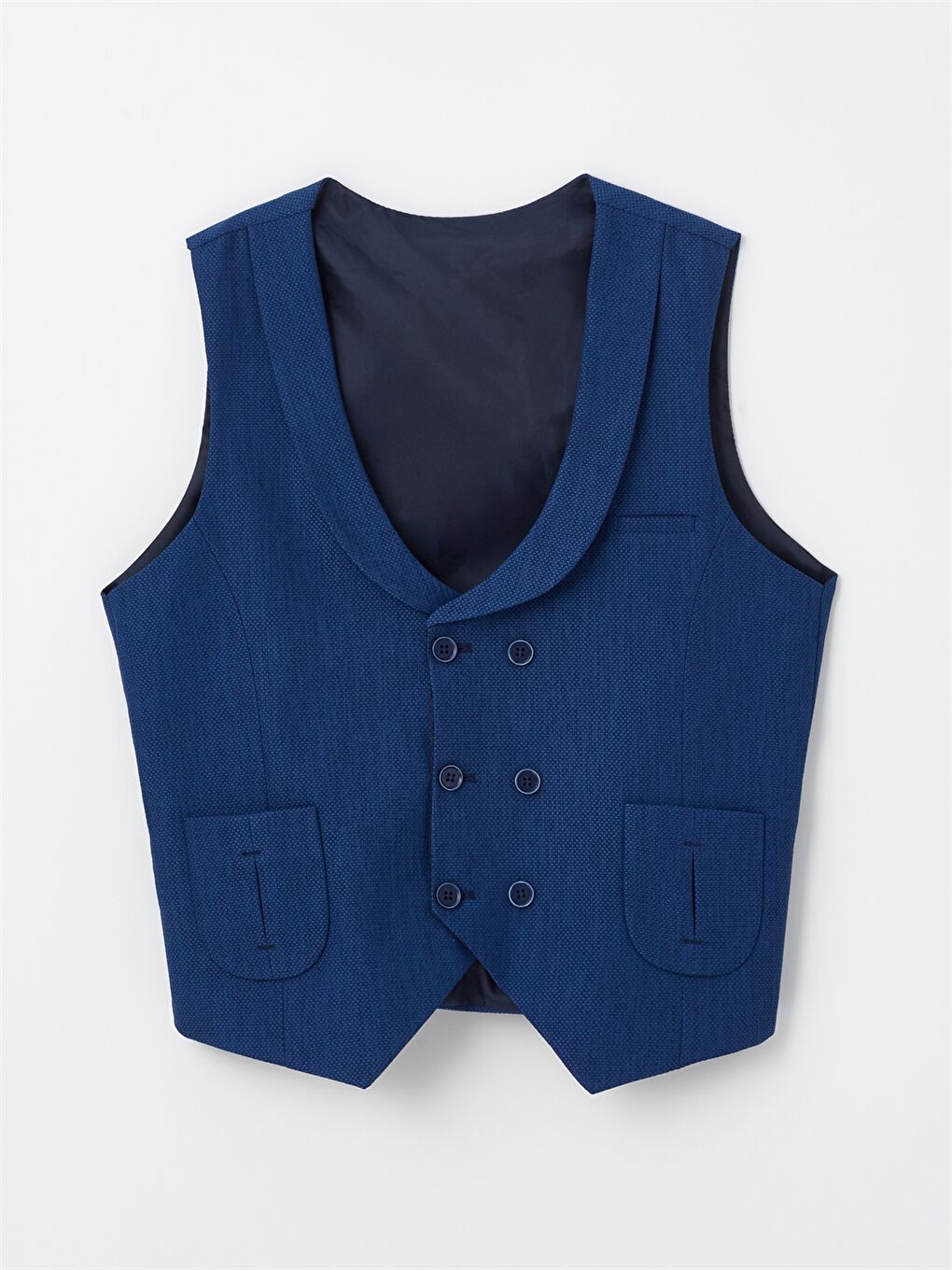 Lacivert Erkek Çocuk Yelekli Takım-4