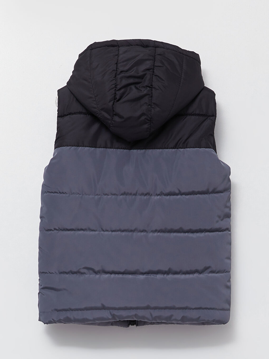 Gri Kapüşonlu Renk Bloklu Erkek Çocuk Şişme Yelek-1