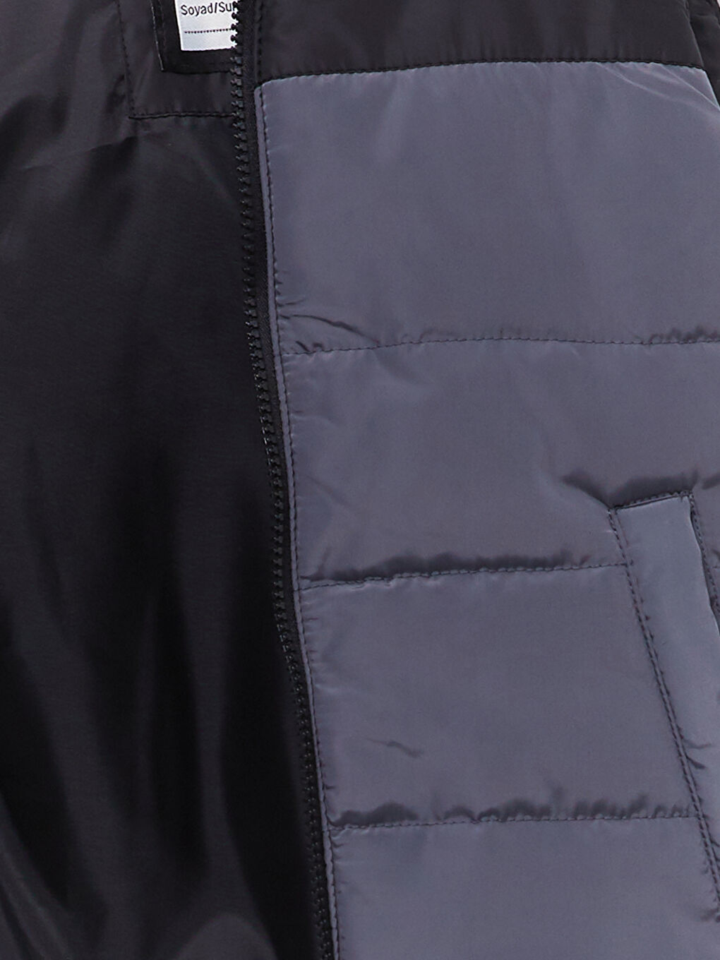 Gri Kapüşonlu Renk Bloklu Erkek Çocuk Şişme Yelek-2