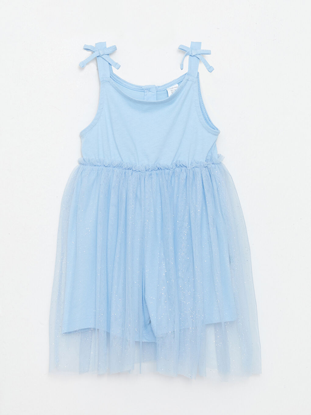 Mavi Kare Yaka Basic Kız Bebek Elbise