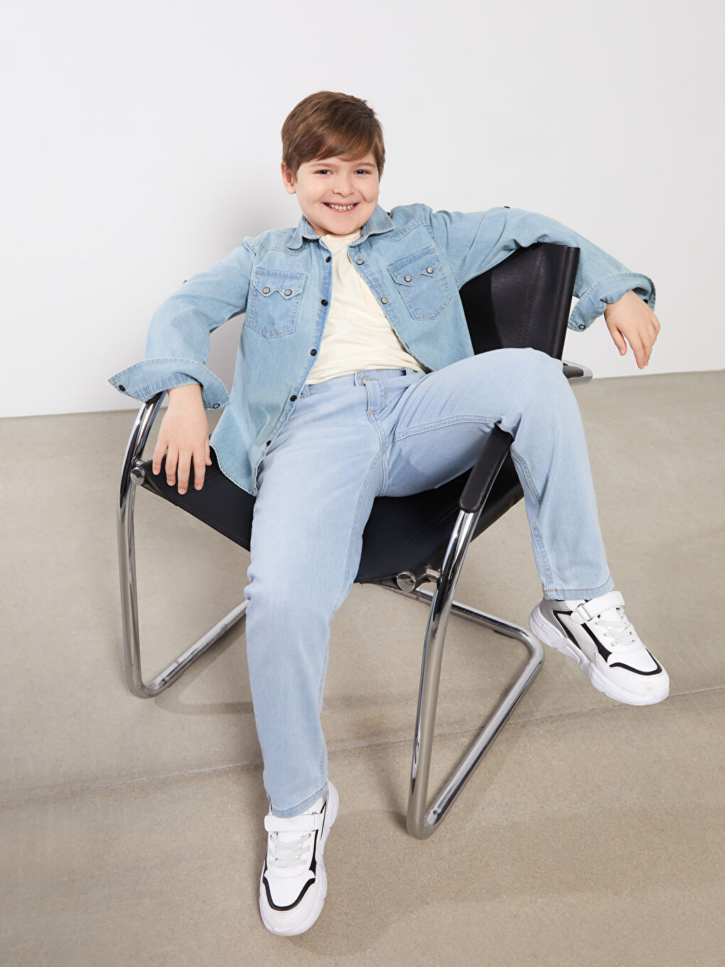 İndigo Geniş Beden Erkek Çocuk Jean Pantolon