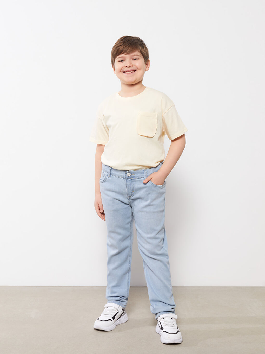 İndigo Geniş Beden Erkek Çocuk Jean Pantolon-1