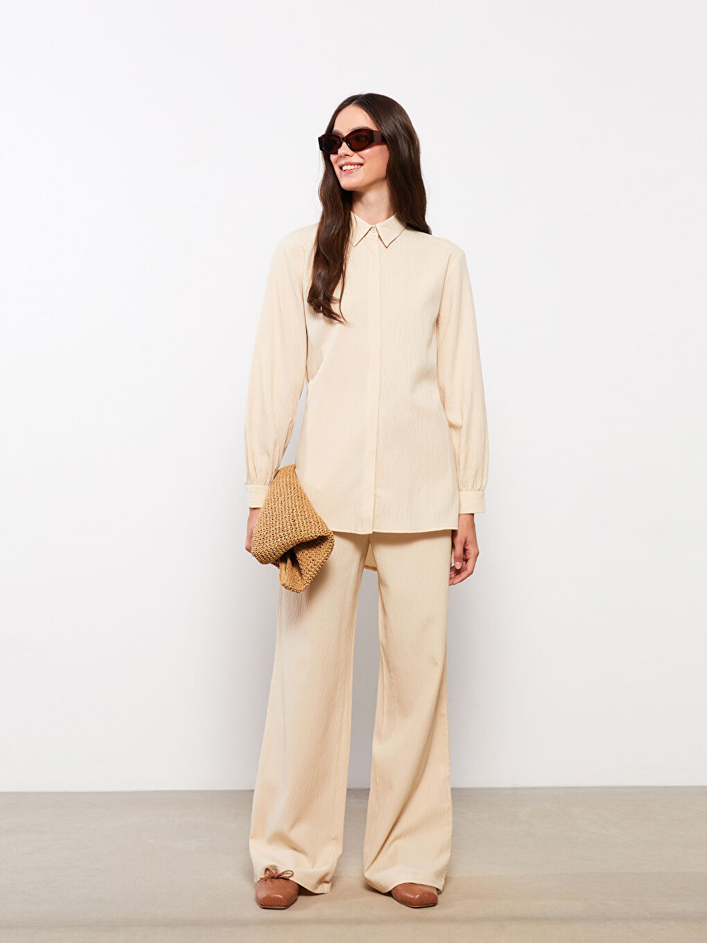 Tunică Cămașă Simplă cu Mânecă Lungă pentru Femei