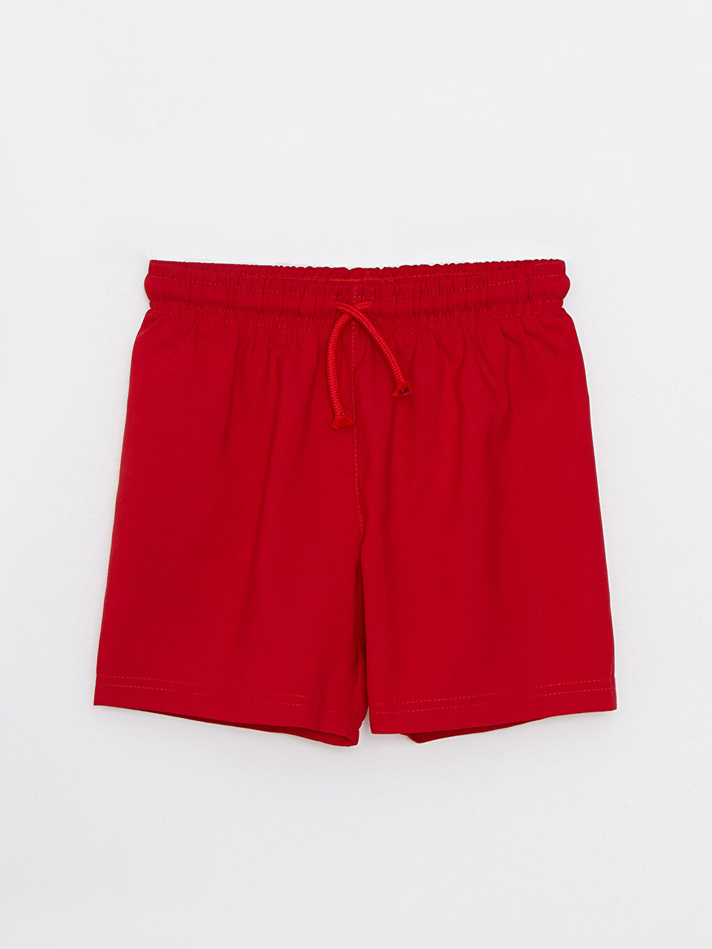 Kırmızı Beli Lastikli Basic Erkek Çocuk Deniz Şortu